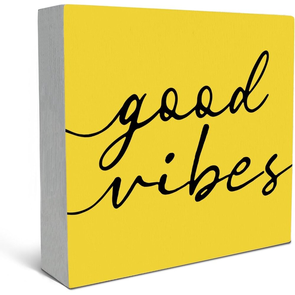 Inspirational Quotes Wood Box Sign Desk Decor, Inspirational Wooden Block Box Si
